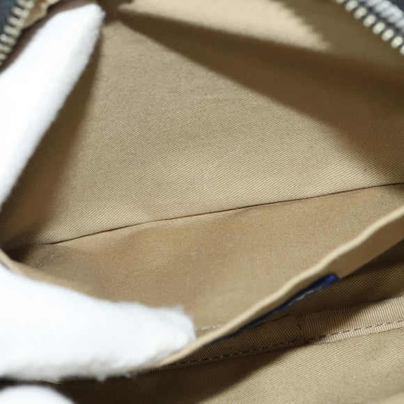 BURBERRY Nova Check Blue Label Waist bag Canvas Blue Silver Auth 133875