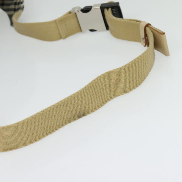 BURBERRY Nova Check Blue Label Waist bag Canvas Blue Silver Auth 133875
