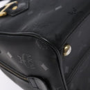 MCM Logogram Vicetos Hand Bag PVC Black Gold Auth 133885-13