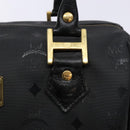 MCM Logogram Vicetos Hand Bag PVC Black Gold Auth 133885-14