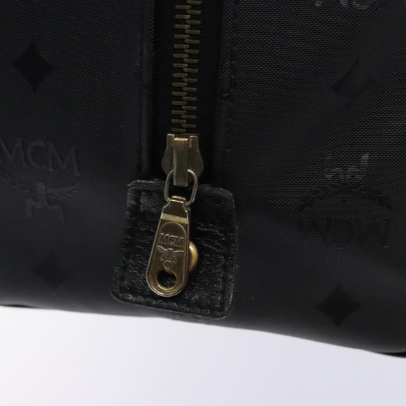 MCM Logogram Vicetos Hand Bag PVC Black Gold Auth 133885