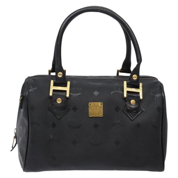 MCM Logogram Vicetos Hand Bag PVC Black Gold Auth 133885 - 0