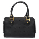 MCM Logogram Vicetos Hand Bag PVC Black Gold Auth 133885-3