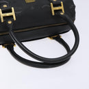 MCM Logogram Vicetos Hand Bag PVC Black Gold Auth 133885-7