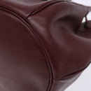 CARTIER Must Line Shoulder Bag Leather Bordeaux Gold Auth 133886-12