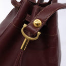 CARTIER Must Line Shoulder Bag Leather Bordeaux Gold Auth 133886-14