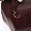 CARTIER Must Line Shoulder Bag Leather Bordeaux Gold Auth 133886-16