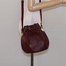CARTIER Must Line Shoulder Bag Leather Bordeaux Gold Auth 133886-22
