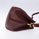 CARTIER Must Line Shoulder Bag Leather Bordeaux Gold Auth 133886-4