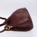 CARTIER Must Line Shoulder Bag Leather Bordeaux Gold Auth 133886-5