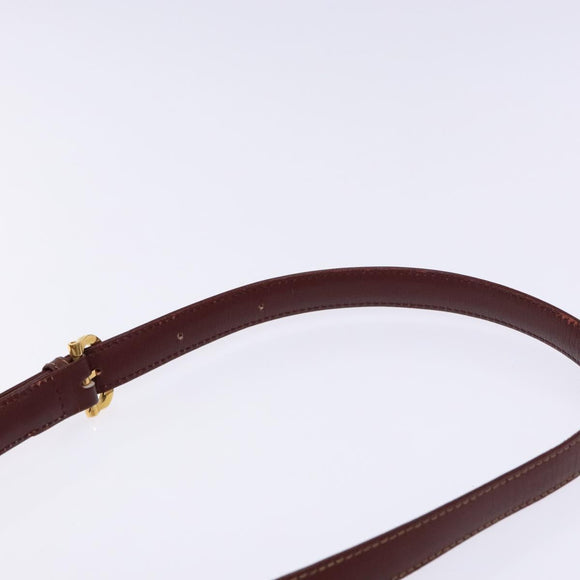 CARTIER Must Line Shoulder Bag Leather Bordeaux Gold Auth 133886