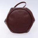 CARTIER Must Line Shoulder Bag Leather Bordeaux Gold Auth 133886-9