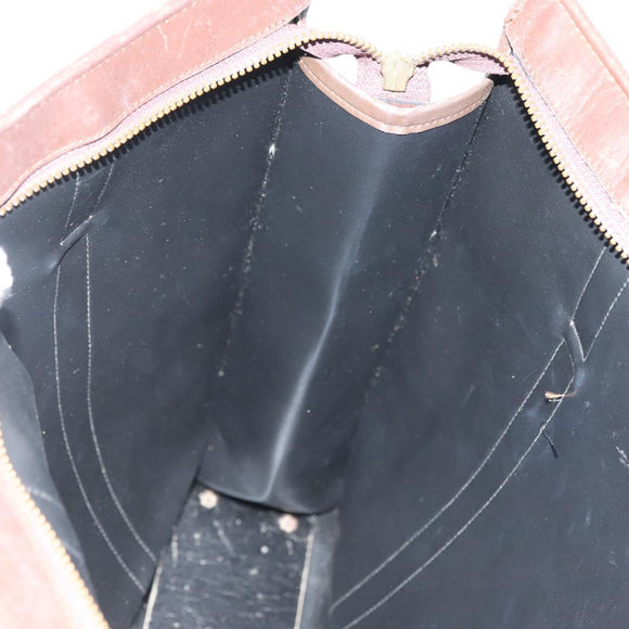 Burberrys Nova Check Hand Bag Canvas Beige Gold Auth 133911