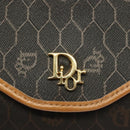 Christian Dior Honeycomb Canvas Chain Shoulder Bag PVC Black Gold Auth 133914-17