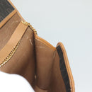 Christian Dior Honeycomb Canvas Chain Shoulder Bag PVC Black Gold Auth 133914-18