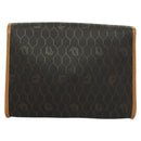 Christian Dior Honeycomb Canvas Chain Shoulder Bag PVC Black Gold Auth 133914-2