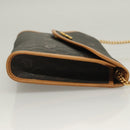 Christian Dior Honeycomb Canvas Chain Shoulder Bag PVC Black Gold Auth 133914-4