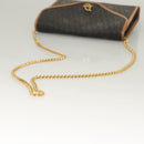 Christian Dior Honeycomb Canvas Chain Shoulder Bag PVC Black Gold Auth 133914-7