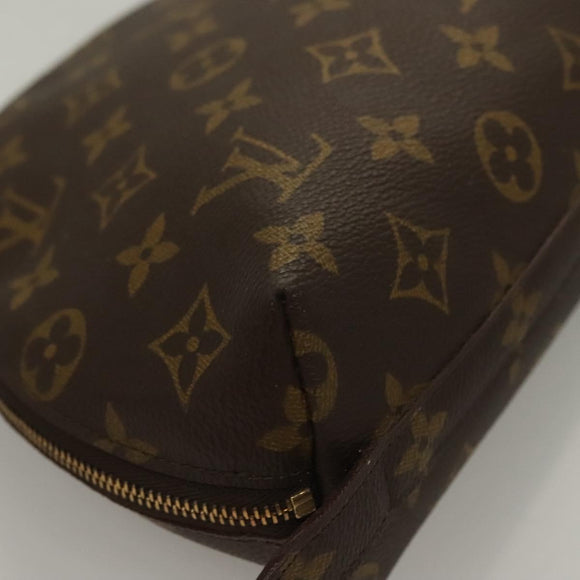 LOUIS VUITTON Monogram Trousse Demi Ronde Cosmetic Pouch M47520 LV Auth 133922