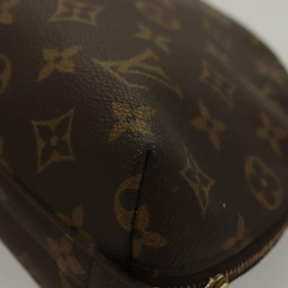 LOUIS VUITTON Monogram Trousse Demi Ronde Cosmetic Pouch M47520 LV Auth 133922