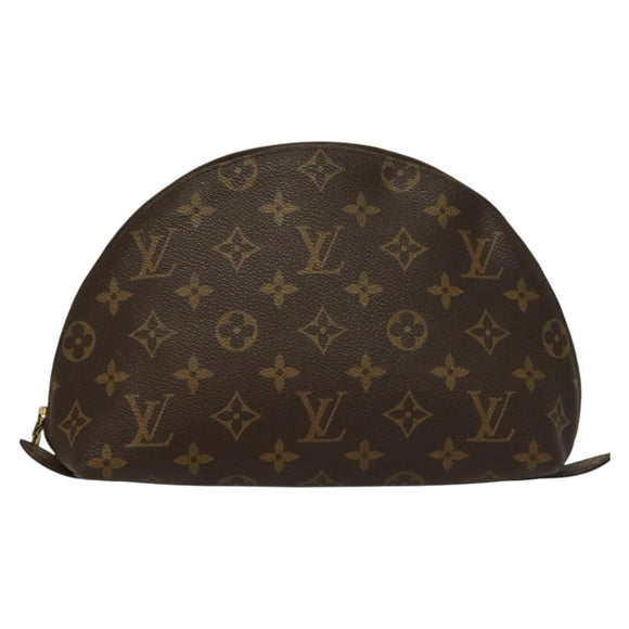 LOUIS VUITTON Monogram Trousse Demi Ronde Cosmetic Pouch M47520 LV Auth 133922