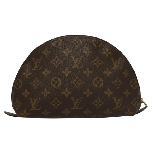 LOUIS VUITTON Monogram Trousse Demi Ronde Cosmetic Pouch M47520 LV Auth 133922