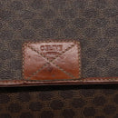 CELINE Macadam Canvas Shoulder Bag PVC Brown Gold Auth 133924-17