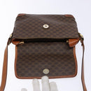 CELINE Macadam Canvas Shoulder Bag PVC Brown Gold Auth 133924-18