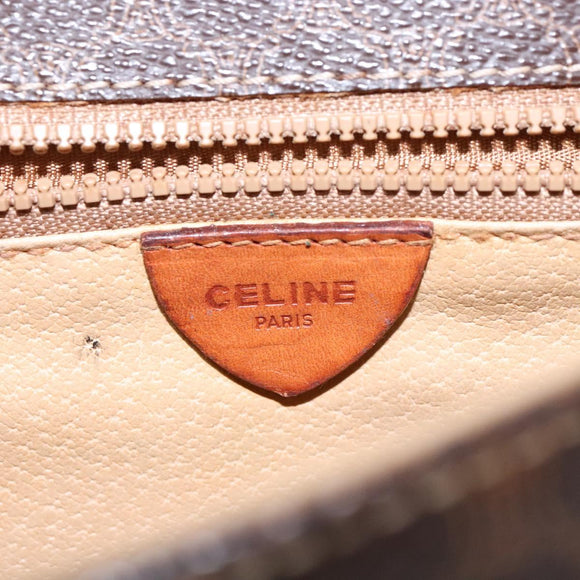 CELINE Macadam Canvas Shoulder Bag PVC Brown Gold Auth 133924