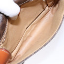 CELINE Macadam Canvas Shoulder Bag PVC Brown Gold Auth 133924-11