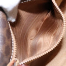 CELINE Macadam Canvas Shoulder Bag PVC Brown Gold Auth 133924-22