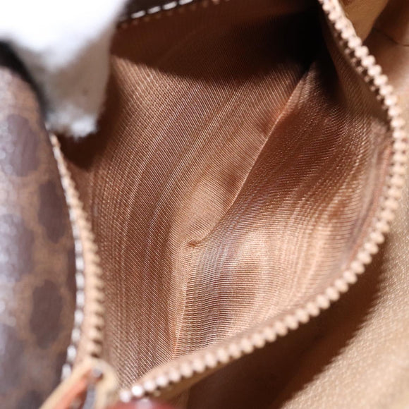 CELINE Macadam Canvas Shoulder Bag PVC Brown Gold Auth 133924