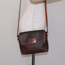 CELINE Macadam Canvas Shoulder Bag PVC Brown Gold Auth 133924-23