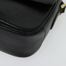 Burberrys Shoulder Bag Leather Black Gold Auth 133939-14