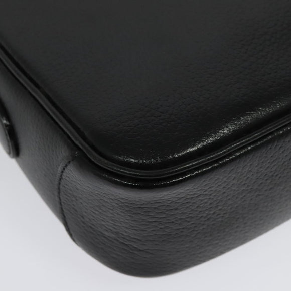 Burberrys Shoulder Bag Leather Black Gold Auth 133939