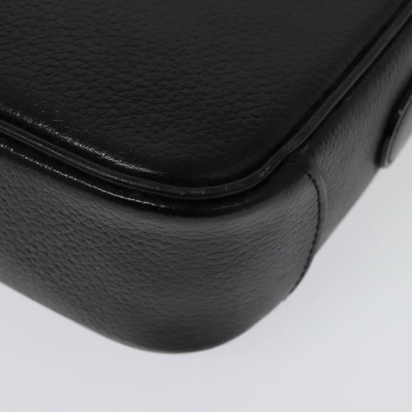 Burberrys Shoulder Bag Leather Black Gold Auth 133939