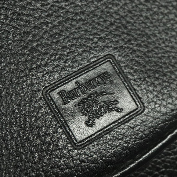 Burberrys Shoulder Bag Leather Black Gold Auth 133939