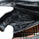 Burberrys Shoulder Bag Leather Black Gold Auth 133939-12