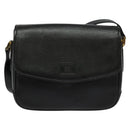 Burberrys Shoulder Bag Leather Black Gold Auth 133939-13