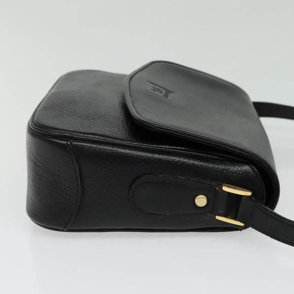 Burberrys Shoulder Bag Leather Black Gold Auth 133939