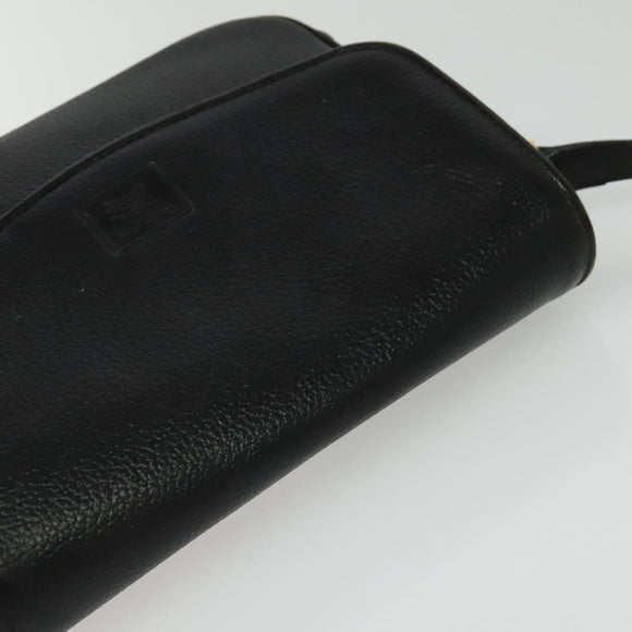 Burberrys Shoulder Bag Leather Black Gold Auth 133939