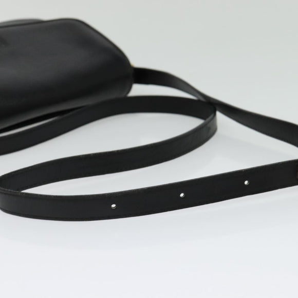 Burberrys Shoulder Bag Leather Black Gold Auth 133939