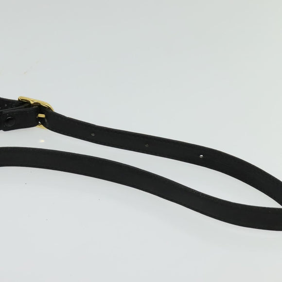 Burberrys Shoulder Bag Leather Black Gold Auth 133939