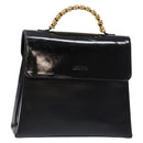 LOEWE Velazquez Hand Bag Leather Black Gold Auth 133940-1