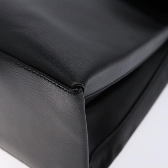 LOEWE Velazquez Hand Bag Leather Black Gold Auth 133940