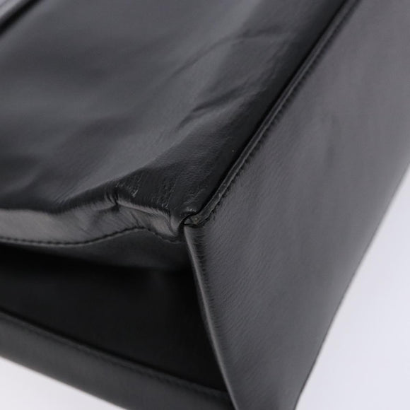 LOEWE Velazquez Hand Bag Leather Black Gold Auth 133940