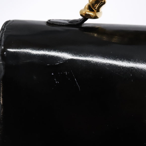 LOEWE Velazquez Hand Bag Leather Black Gold Auth 133940