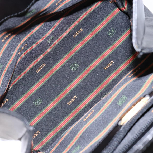 LOEWE Velazquez Hand Bag Leather Black Gold Auth 133940