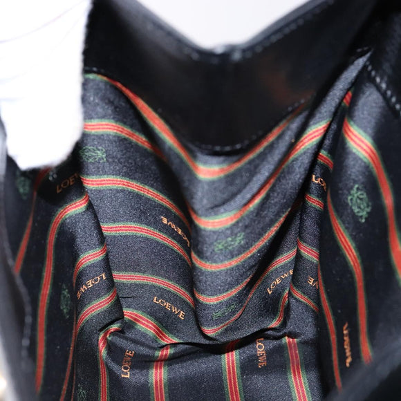 LOEWE Velazquez Hand Bag Leather Black Gold Auth 133940