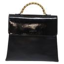 LOEWE Velazquez Hand Bag Leather Black Gold Auth 133940-13